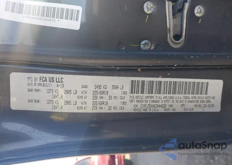 2019 Jeep Cherokee Limited 4X4 from USA, damaged, VIN 1C4PJMDXXKD444833